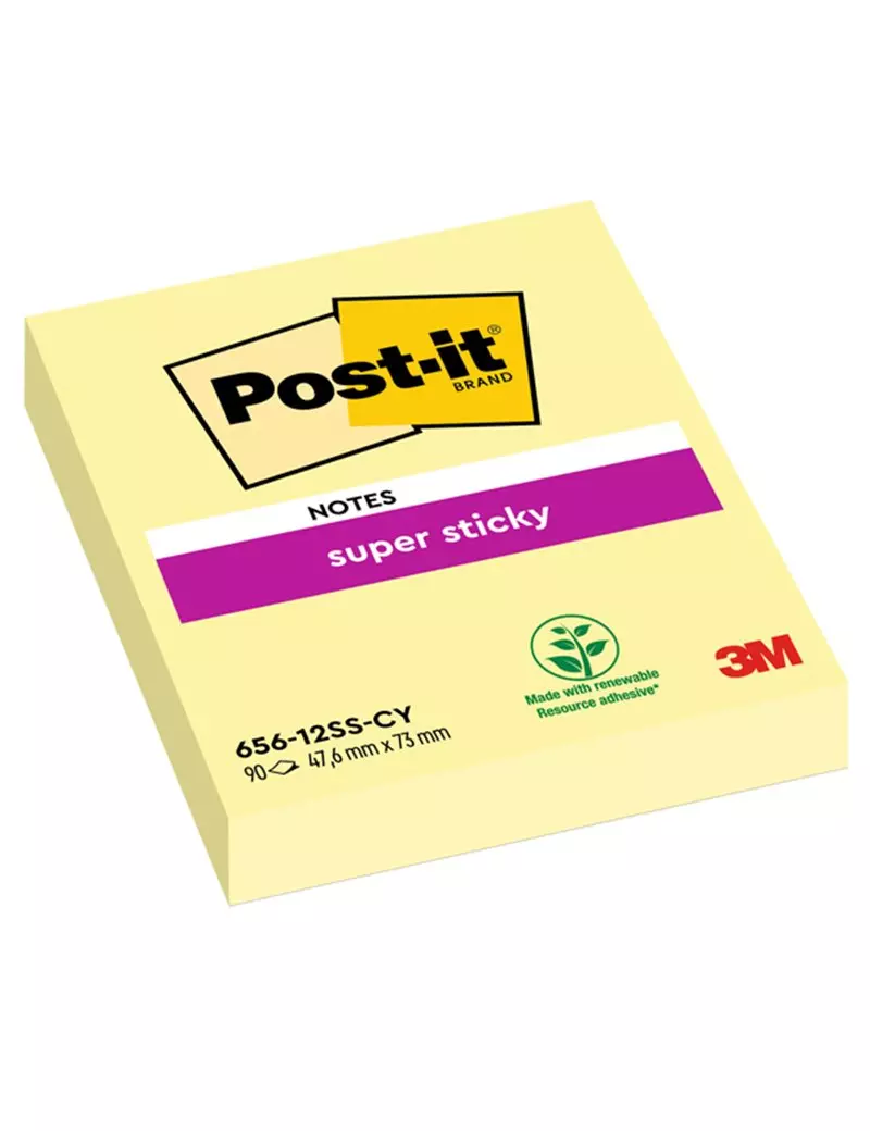 Post-it Super Sticky 656-12SS-CY-EU 3M - 47,6x76 mm - 7100290169 (Giallo Canary Conf. 12) Post-it Super Sticky 656-12SS-CY-EU 3M - 47,6x76 mm - 7100290169 (Giallo Canary Conf. 12)