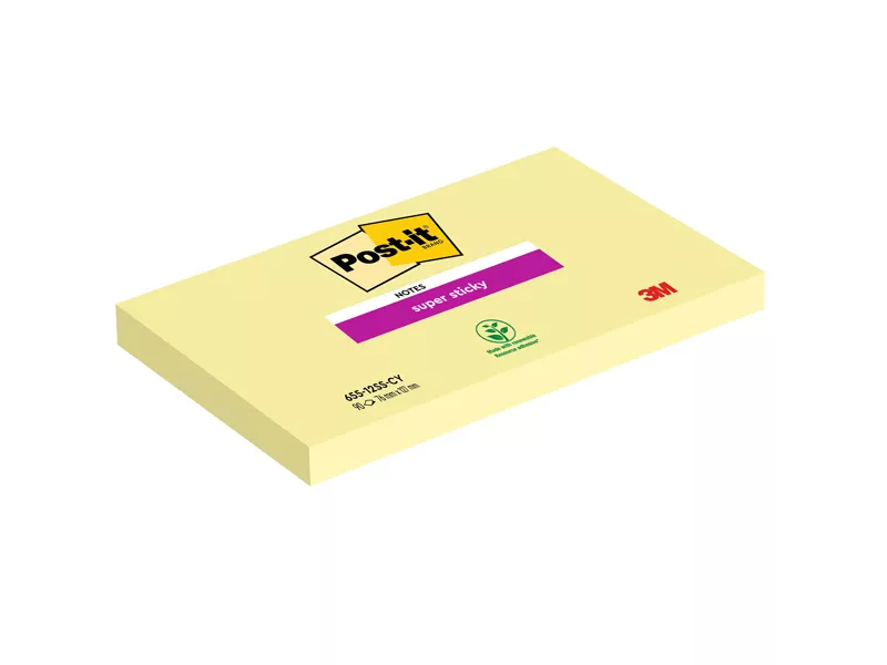 Post-it Super Sticky 655-12SS-CY 3M - 76x127 mm - 7100290175 (Giallo Canary Conf. 12)