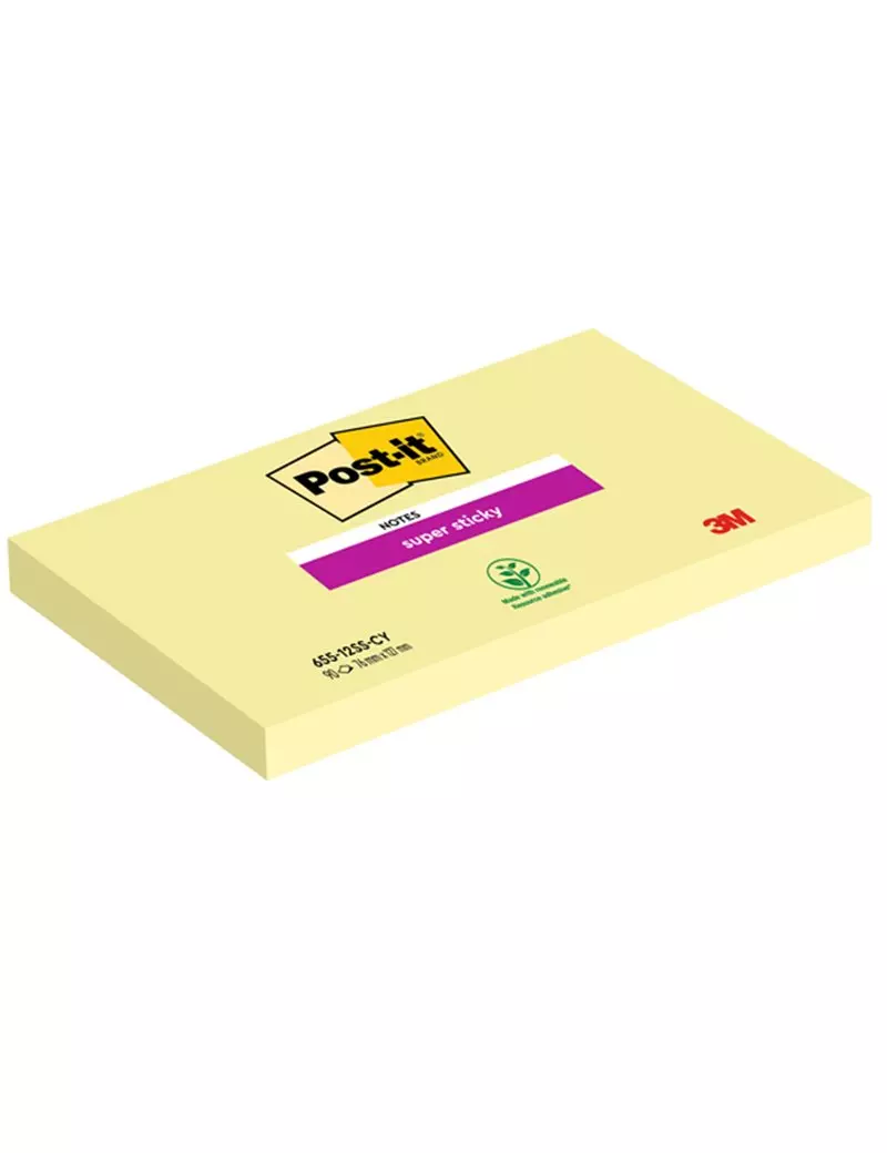 Post-it Super Sticky 655-12SS-CY 3M - 76x127 mm - 7100290175 (Giallo Canary Conf. 12)