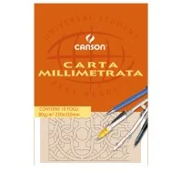 Carta Opaca Millimetrata Canson - 23x33 cm - 80 g - C200005813 (Bianco e Arancione Conf. 25)