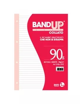 Blocco Collato con Fori Rinforzati BandUp BM - A4 - 90 g - 1 Rigo senza Margini - 40 Fogli - 0106434 (Conf. 10)