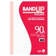 Blocco Collato con Fori Rinforzati BandUp BM - A4 - 90 g - 1 Rigo senza Margini - 40 Fogli - 0106434 (Conf. 10)