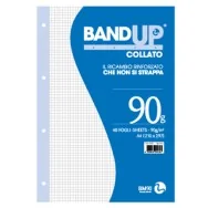 Blocco Collato con Fori Rinforzati BandUp BM - A4 - 90 g - 4 mm senza Margini - 40 Fogli - 0106435 (Conf. 10)