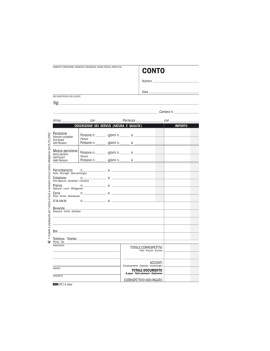 Blocco Conto Albergo/Pensione Uso Mano Edipro - 15x23 cm - 7 Giorni - 100 Fogli - E5964
