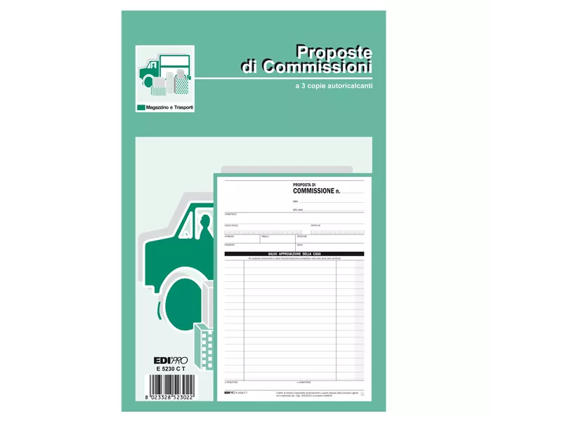 Blocco Copia Commissioni Edipro - 15x23 cm - 33/33/33 Fogli Autoricalcanti - E5230CT