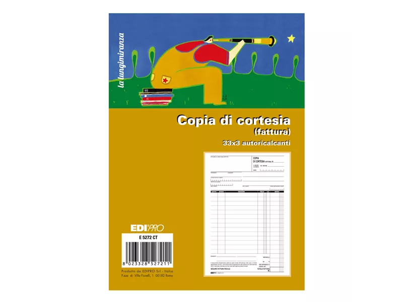 Blocco Copia di Cortesia Fatture Elettroniche Edipro - 14,8x22 cm - 33/33/33 Fogli Autoricalcanti - E5272CT (Conf. 10)