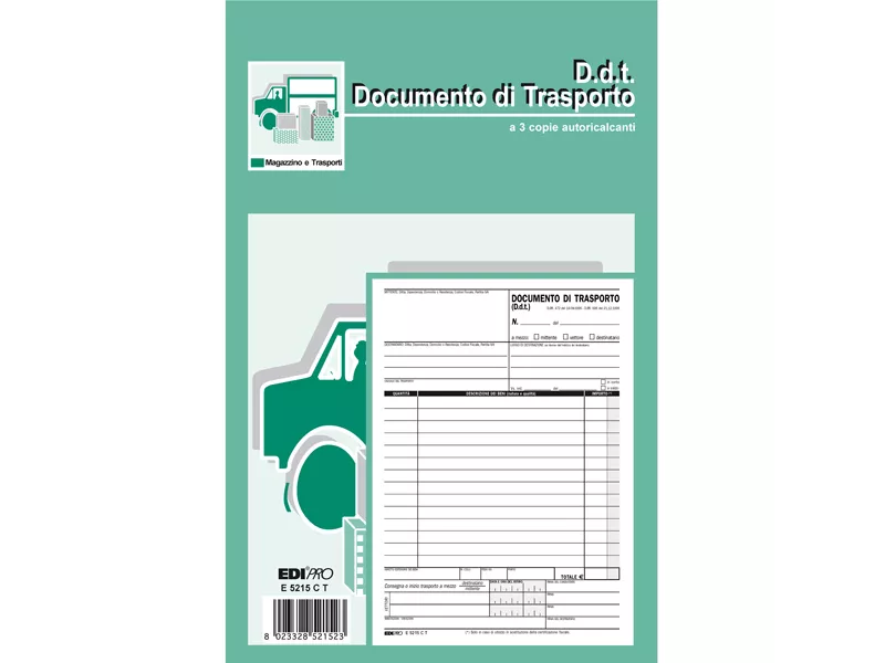Blocco DDT Edipro - 14,8x23 cm - 33/33/33 Fogli Autoricalcanti - E5215CT
