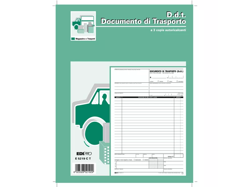Blocco DDT Edipro - 22x29,7 cm - 33/33/33 Fogli Autoricalcanti - E5219CT