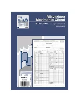 Registro Rilevazione Movimento Clienti Istat C/59 G Edipro - 21x31 cm - 50/50 Fogli Autoricalcanti - E5966G