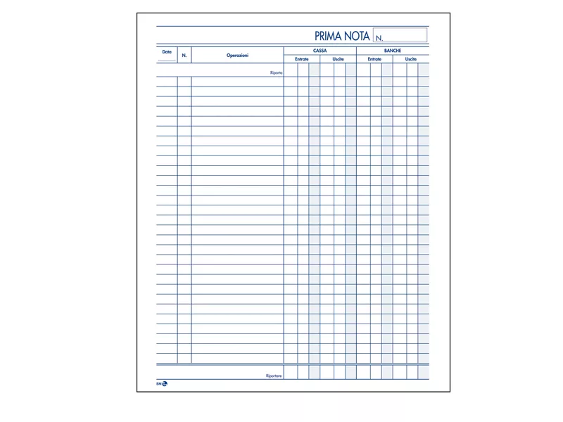 Blocco Prima Nota Cassa BM - 22x28 cm - 50/50 Fogli Autoricalcanti - 0100430