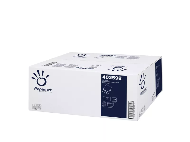 Carta Igienica Interfogliata Papernet - 2 Veli - 224 Strappi - 402598 (Conf. 40)