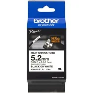 Nastro Originale Brother HSe-211E - 5,2 mm x 1,5 m - Termorestringente (Nero su Bianco)