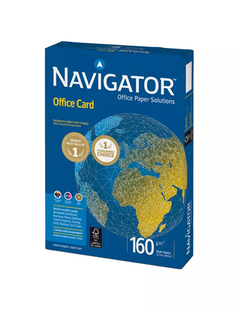 Carta Office Card 160 Navigator - A4 - 160 g - 02 A4 160 NAV (Risma 250) Carta Office Card 160 Navigator - A4 - 160 g - 02 A4 160 NAV (Risma 250)