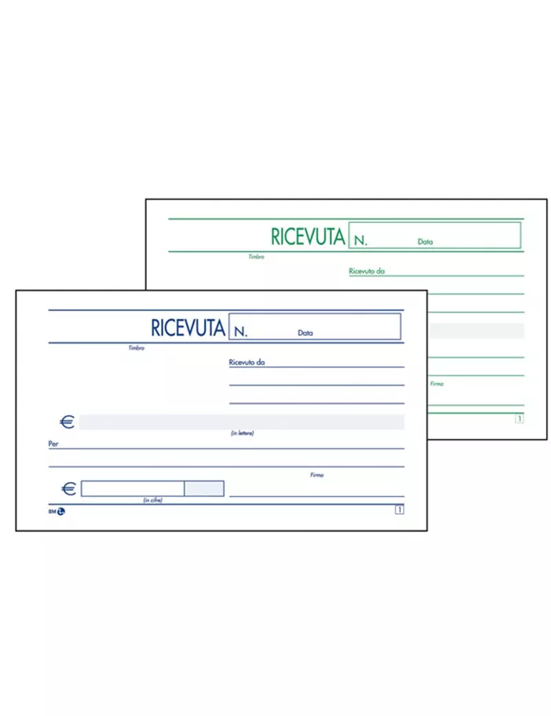 Blocco Ricevute Generiche BM - 17x10 cm - 50/50 Fogli Autoricalcanti - 0100145 (Conf. 5) Blocco Ricevute Generiche BM - 17x10 cm - 50/50 Fogli Autoricalcanti - 0100145 (Conf. 5)