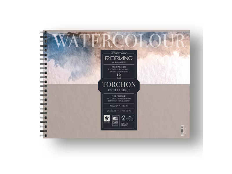 Album Spiralato Watercolour Torchon Fabriano - 24x32 cm - 300 g - 19100281 (Conf. 5) Album Spiralato Watercolour Torchon Fabriano - 24x32 cm - 300 g - 19100281 (Conf. 5)