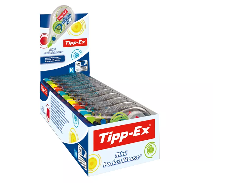 Correttore a Nastro Mini Pocket Mouse Tipp-Ex Bic - 5 mm x 6 m - 926397 (Conf. 10)