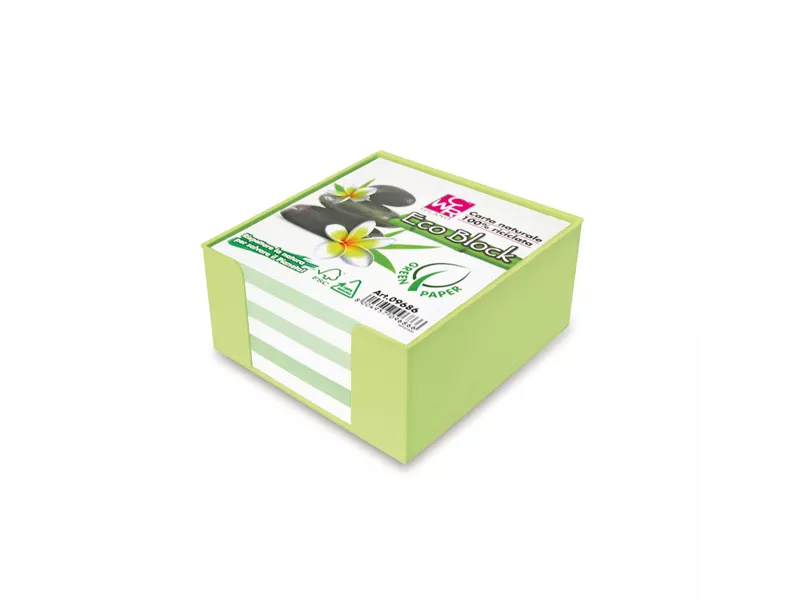 Contenitore in Plastica per Foglietti Riposizionabili IKona+ - 10x10x5 cm - 09686 (Bianco)