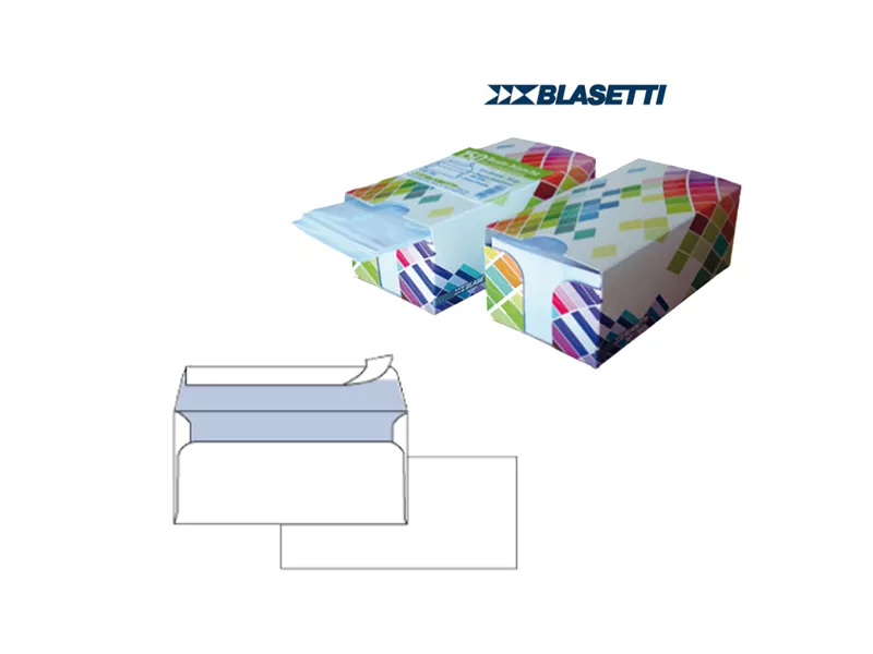 Buste Commerciali Mailpack Blasetti - 11x23 cm - Taglio Dritto con Strip - senza Finestra - 90 g - 0392 (Bianco Conf. 150)