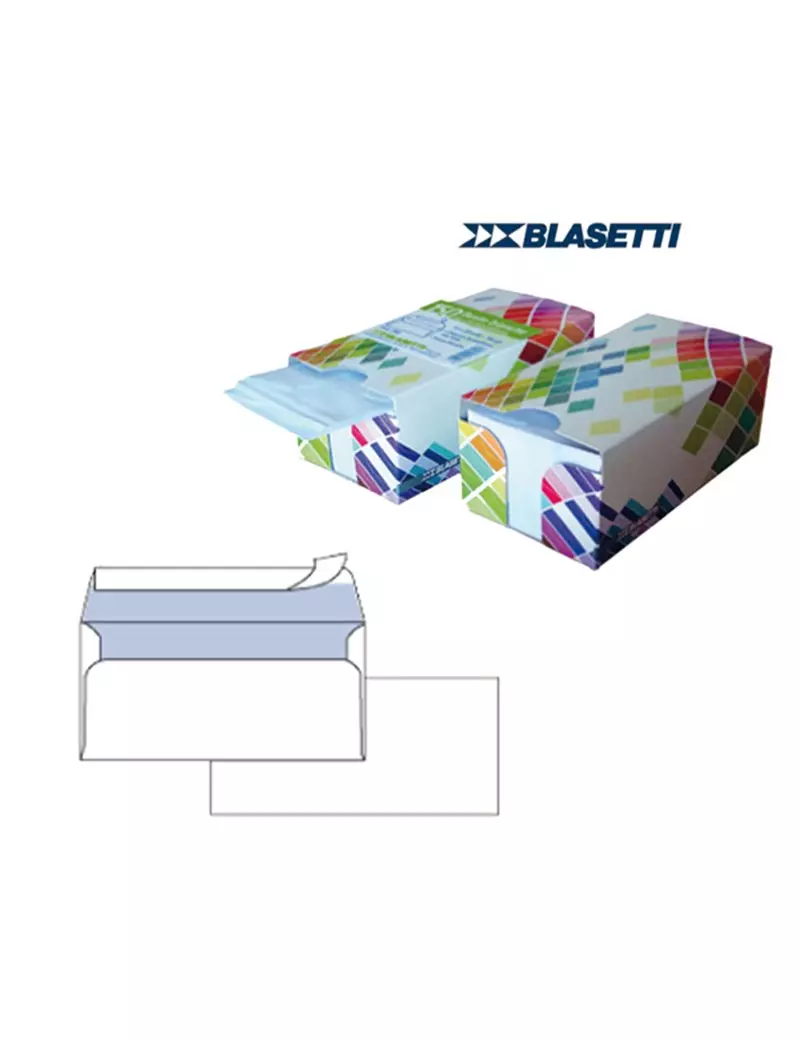 Buste Commerciali Mailpack Blasetti - 11x23 cm - Taglio Dritto con Strip - senza Finestra - 90 g - 0392 (Bianco Conf. 150)