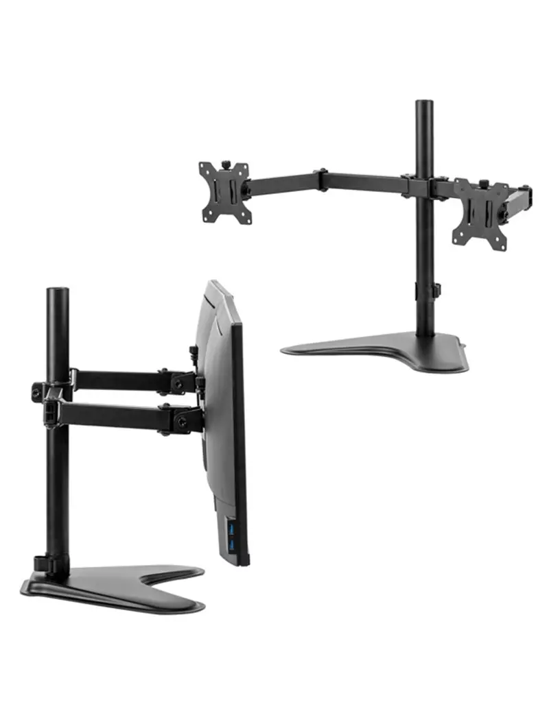 Braccio Portamonitor Doppio Freestanding Fellowes - 8043701 (Nero) Braccio Portamonitor Doppio Freestanding Fellowes - 8043701 (Nero)