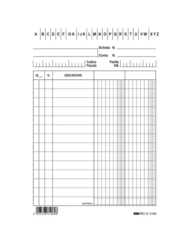 Schede in Cartoncino a 2 Colonne Edipro - 10,5x15 cm - E3106BL (Conf. 100)