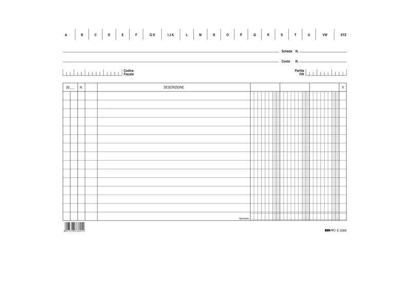 Schede in Cartoncino a 3 Colonne Edipro - 24x17 cm - E3369BL (Conf. 100)