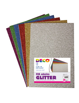 Gomma Glitter Adesiva Crepp Deco CWR - 20x30 cm - 10401 (Assortiti Conf. 10)