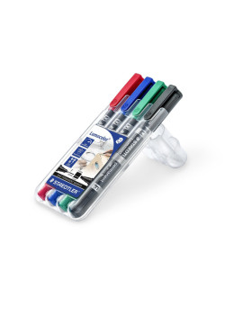 Marcatore Permanente Lumocolor Permanent Duo Staedtler - Punta Tonda - 0,6-1,5 mm - 348WP4 (Assortiti Conf. 4)