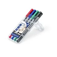 Marcatore Permanente Lumocolor Permanent Duo Staedtler - Punta Tonda - 0,6-1,5 mm - 348WP4 (Assortiti Conf. 4)