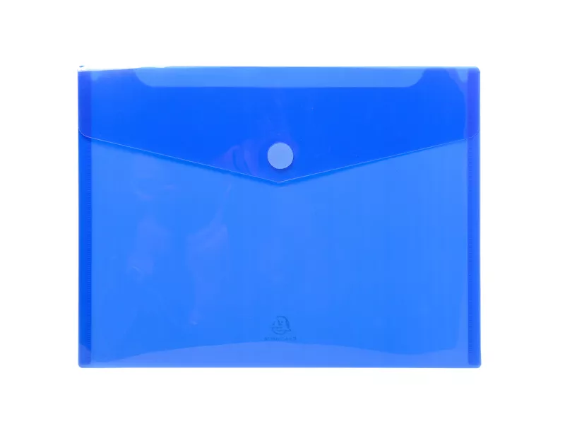 Busta a Tasca con Bottone in Velcro Exacompta - PPL - A4 - 56422E (Blu Trasparente Conf. 5)