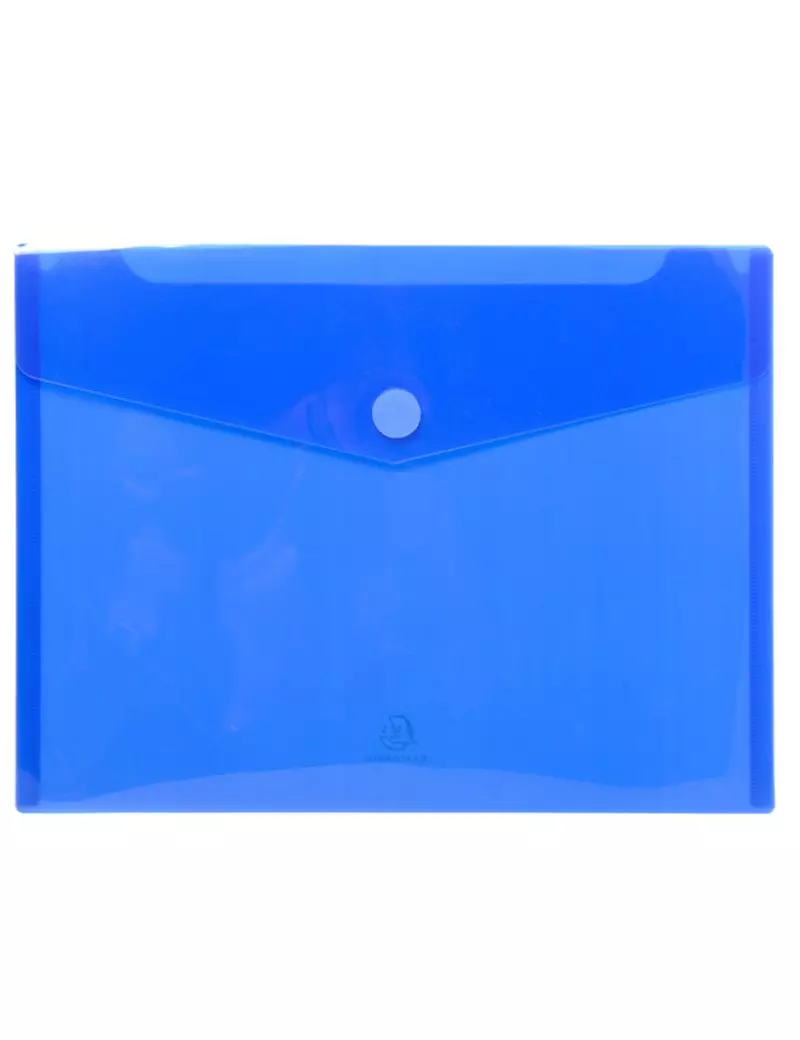 Busta a Tasca con Bottone in Velcro Exacompta - PPL - A4 - 56422E (Blu Trasparente Conf. 5)