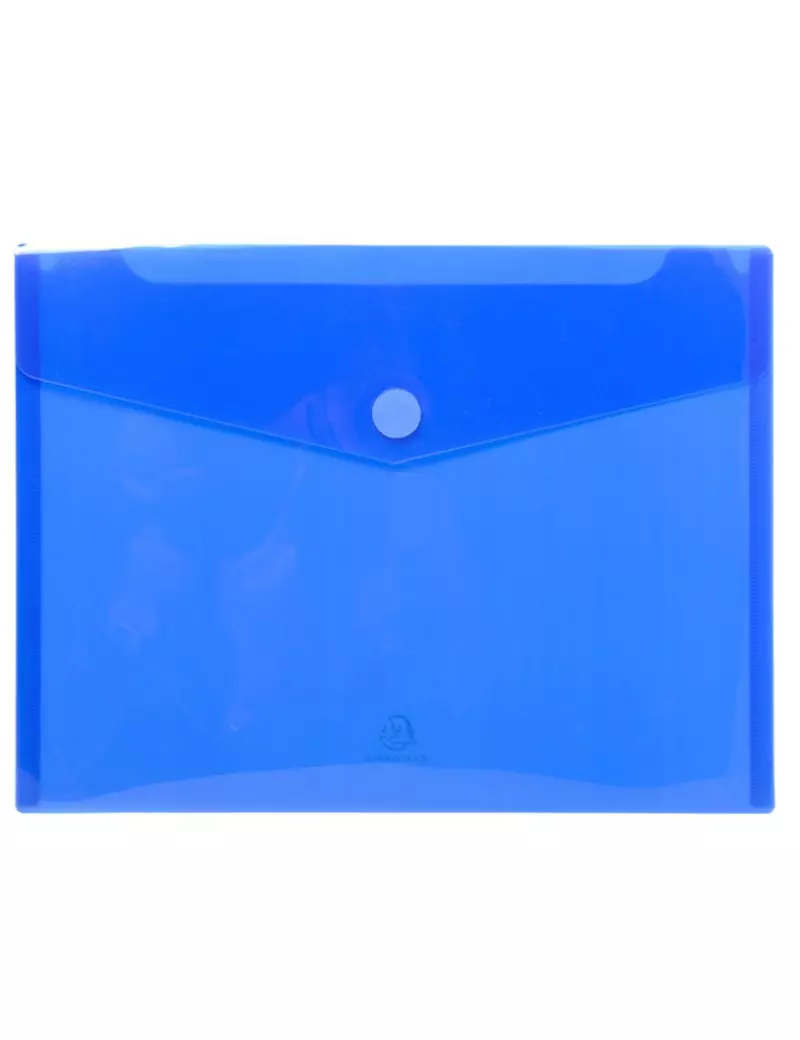 Busta a Tasca con Bottone in Velcro Exacompta - PPL - A4 - 56422E (Blu Trasparente Conf. 5) Busta a Tasca con Bottone in Velcro Exacompta - PPL - A4 - 56422E (Blu Trasparente Conf. 5)