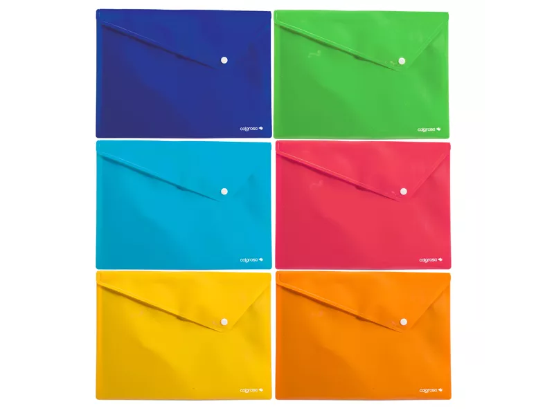 Busta con Bottone Colorosa Riplast - 33x24,5 cm - 361908 (Assortiti Conf. 6)