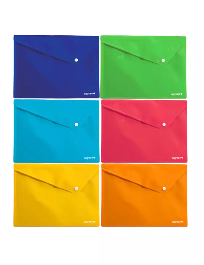 Busta con Bottone Colorosa Riplast - 33x24,5 cm - 361908 (Assortiti Conf. 6) Busta con Bottone Colorosa Riplast - 33x24,5 cm - 361908 (Assortiti Conf. 6)