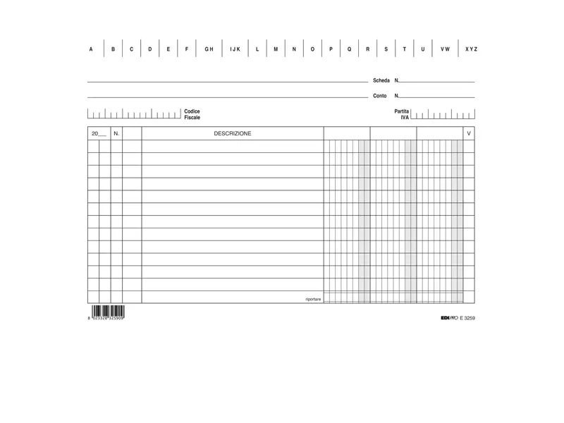 Schede in Cartoncino a 3 Colonne Edipro - 21x15 cm - E3259BL (Conf. 100)