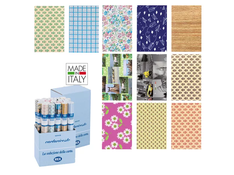 Rotolo Cartarivesto Adesivo Rex 58 Rex Sadoch - 50 cm x 5 m - Lavabile - X33X6-AP2 (Assortiti Conf. 50)