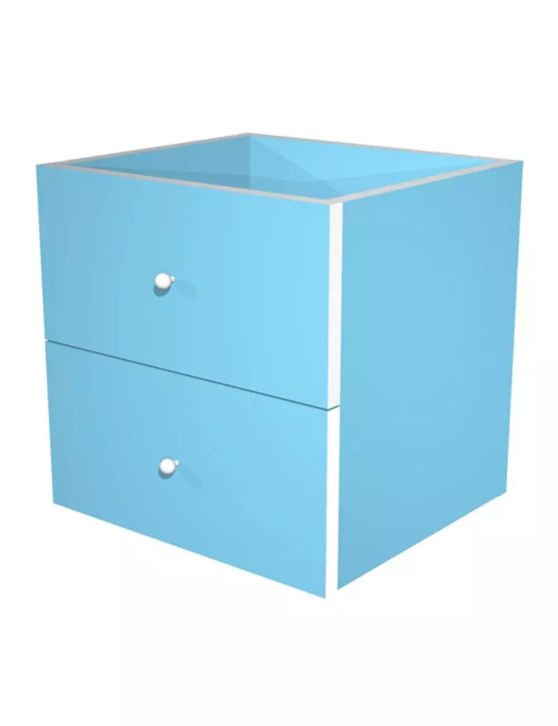 Cassetti per Libreria a Caselle Maxicube - 32,5x28,8x32,5 cm - 2CMAXC/A (Azzurro Conf. 2)