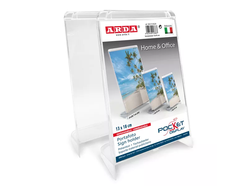 Portadepliant/Portafoto Arda - 13x18 cm - 80V1318CR (Trasparente) Portadepliant/Portafoto Arda - 13x18 cm - 80V1318CR (Trasparente)