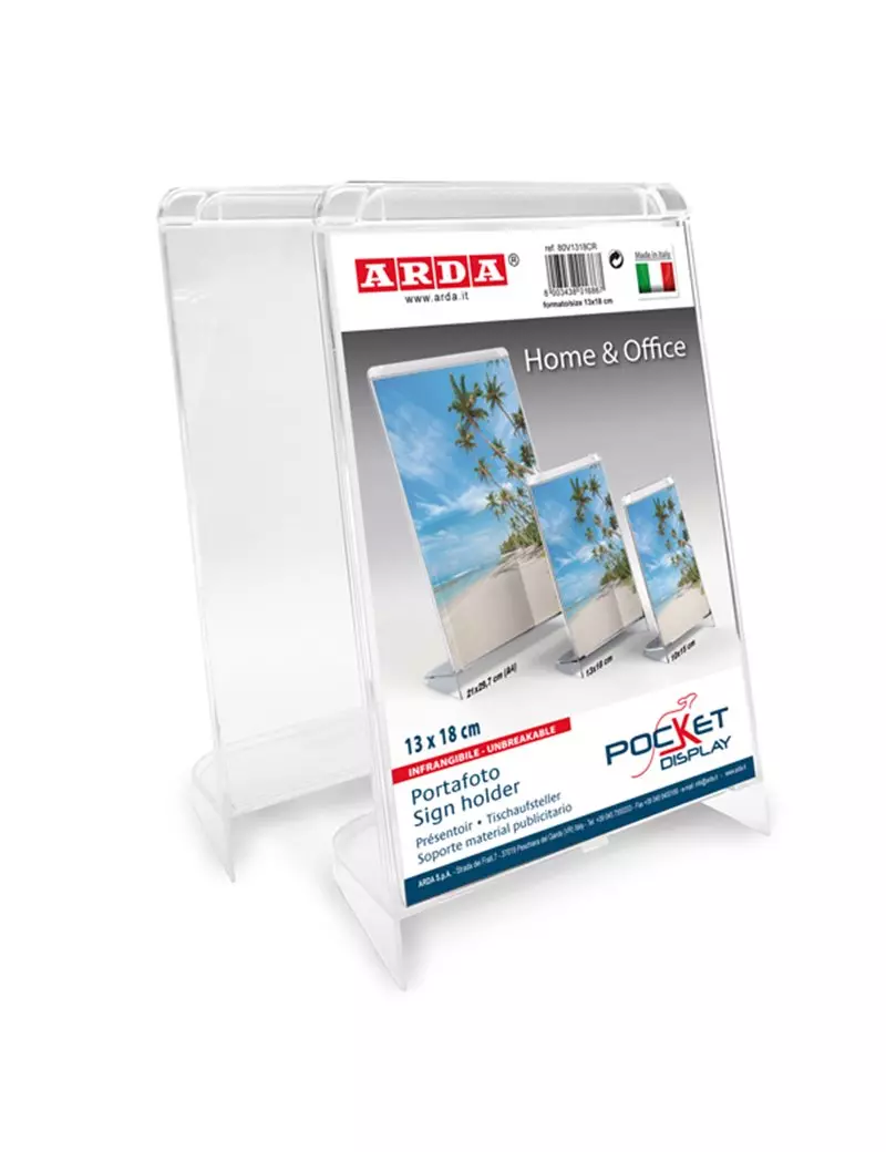Portadepliant/Portafoto Arda - 13x18 cm - 80V1318CR (Trasparente) Portadepliant/Portafoto Arda - 13x18 cm - 80V1318CR (Trasparente)