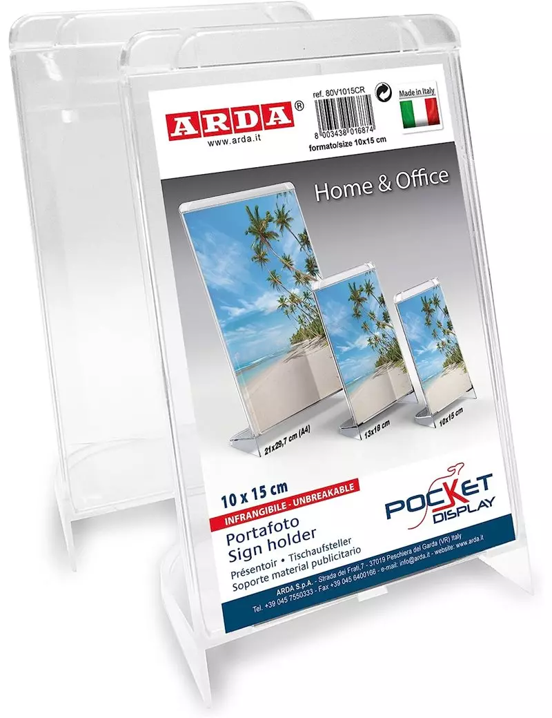 Portadepliant/Portafoto Arda - 10x15 cm - 80V1015CR (Trasparente) Portadepliant/Portafoto Arda - 10x15 cm - 80V1015CR (Trasparente)