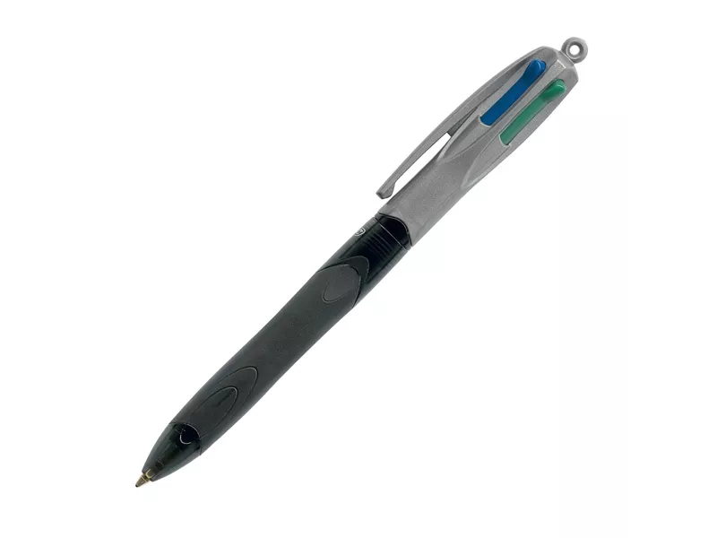 Penna a Sfera a Scatto 4 Colours Grip Pro Bic - 1 mm - 8922931 (Blu Nero Rosso Verde)
