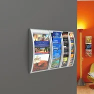 Portadepliant da Parete Quick Fit System Paperflow - 1/3 A4 a 5 Tasche - 18,1x9,5x65 cm - K540625 (Argento)