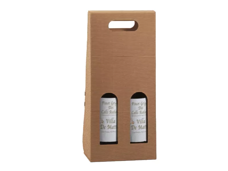 Scatola Portabottiglie Scotton - 18x9x38,5 cm - 2 Bottiglie - 35903C (Avana Conf. 5)