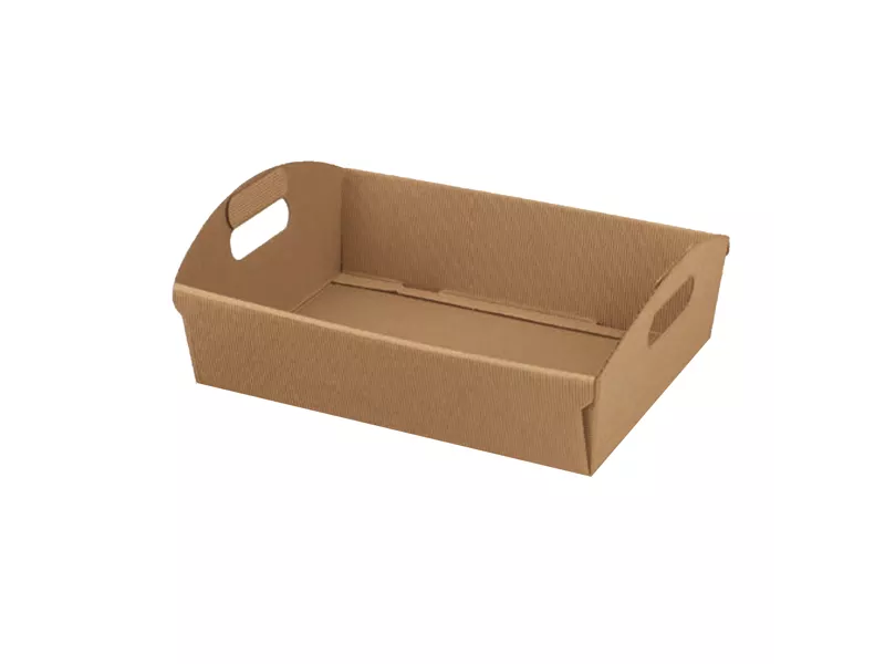 Cesto in Cartone con Maniglie Scotton - 37x26,5x10 cm - 7743C (Avana Conf. 2)