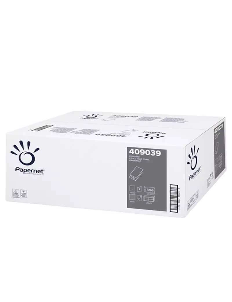 Asciugamani a V Papernet - 2 Veli - 266 Strappi - 409039 (Bianco Conf. 15) Asciugamani a V Papernet - 2 Veli - 266 Strappi - 409039 (Bianco Conf. 15)