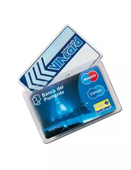 Portacards Cristalcard Alplast - 9,7x6,3 cm - 2 Scomparti - 999 (Trasparente Conf. 100)