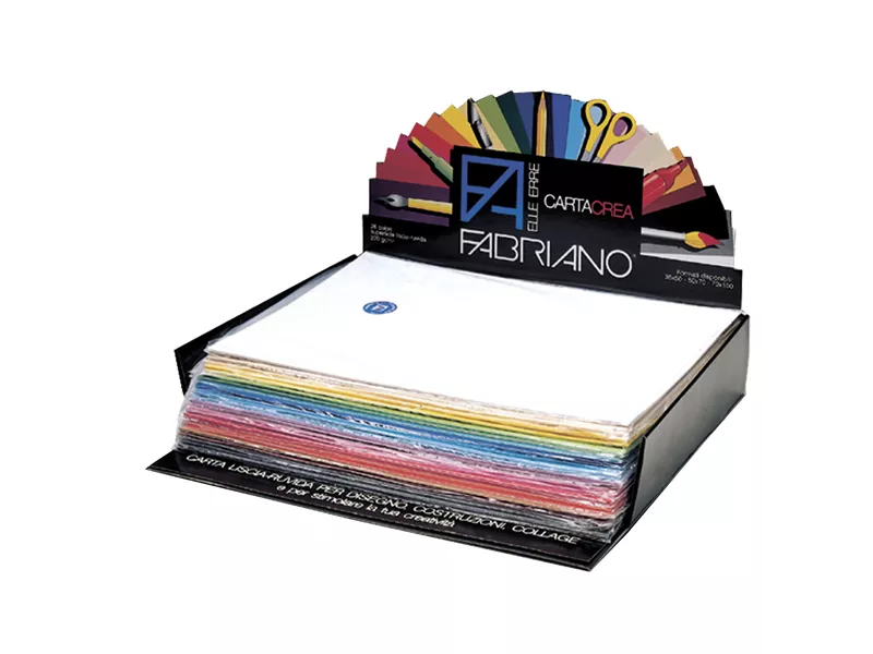 Cartoncino Colorato CartaCrea Fabriano - 35x50 cm - 220 g - 46403550 (Assortiti Conf. 250)