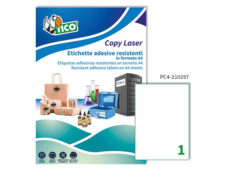 Etichette Adesive in Poliestere Avery - A4 - 210x297 mm - PC4-210297 (Trasparente Conf. 100) Etichette Adesive in Poliestere Avery - A4 - 210x297 mm - PC4-210297 (Trasparente Conf. 100)