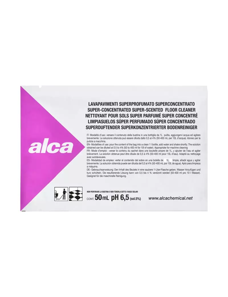 Detergente per Pavimenti in Bustina Linea Monodose Alca - ALC1042 (Superprofumato 50 ml)
