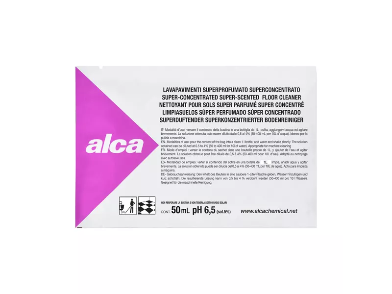 Detergente per Pavimenti in Bustina Linea Monodose Alca - ALC1042 (Superprofumato 50 ml)